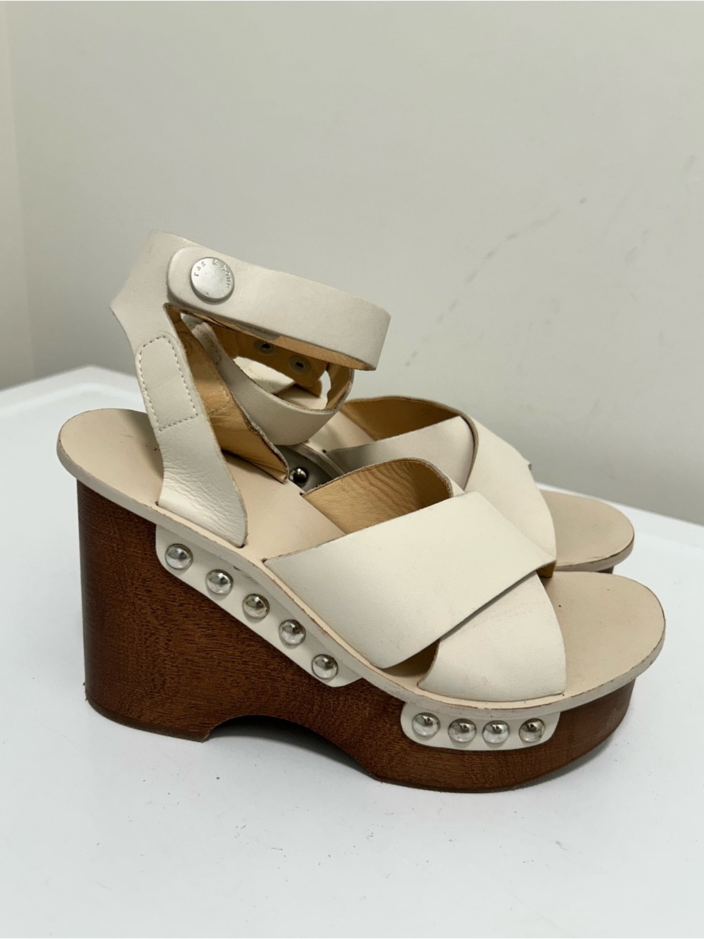 Rag and Bone Hester Platform Sandals Ivory Size 7 US 37 EU